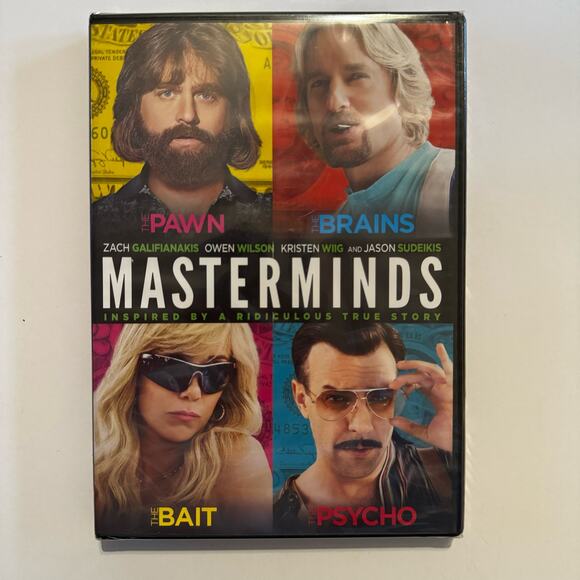 New Masterminds DVD‎ 2016 Galifianakis Wilson Wiig Sudeikis - Picture 1 of 2